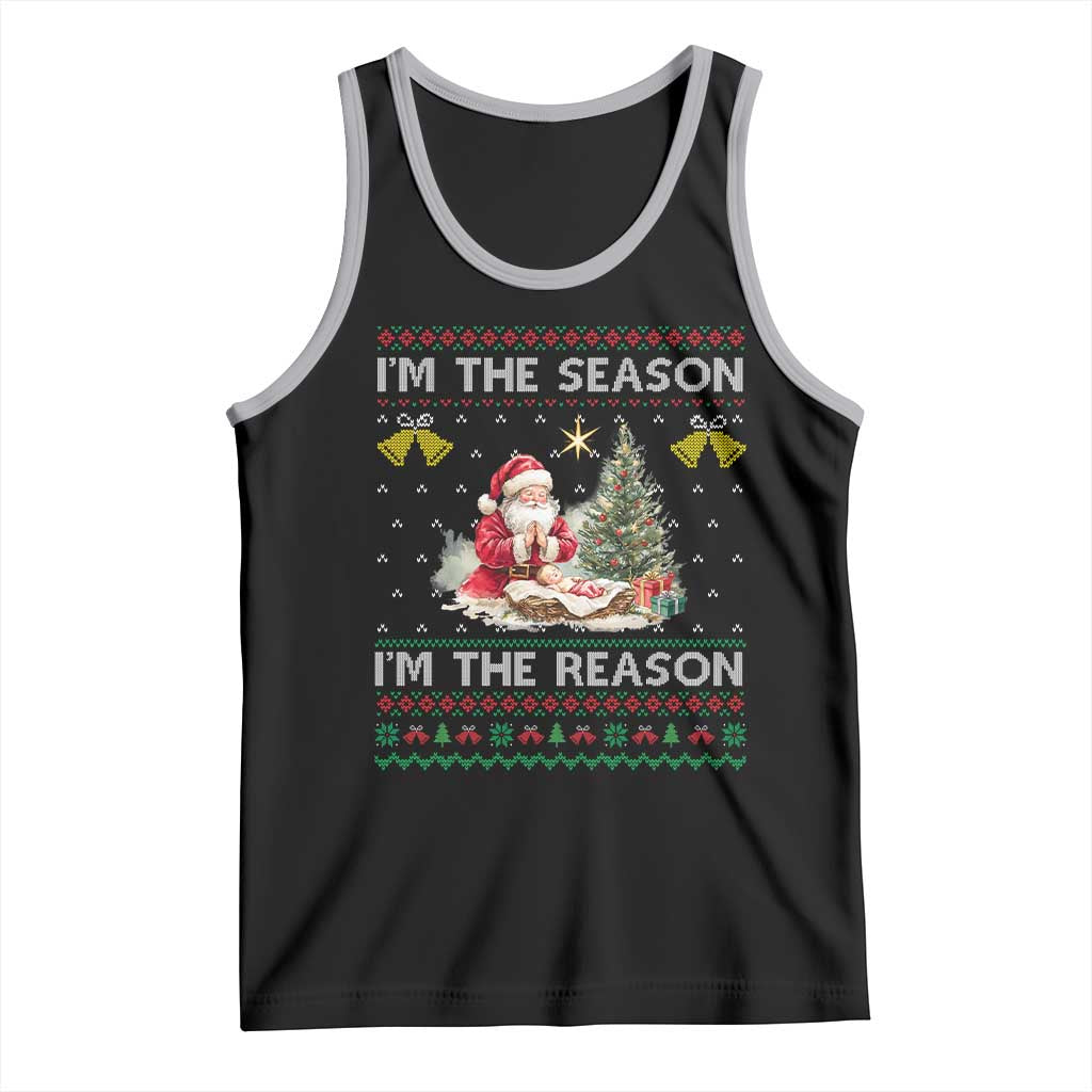 Jesus Christmas Tank Top Santa With Jesus Baby Reason Xmas - Wonder Print Shop