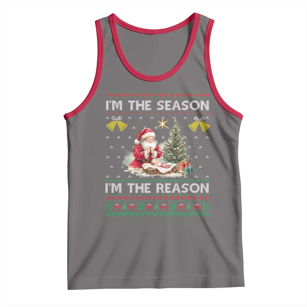 Jesus Christmas Tank Top Santa With Jesus Baby Reason Xmas - Wonder Print Shop