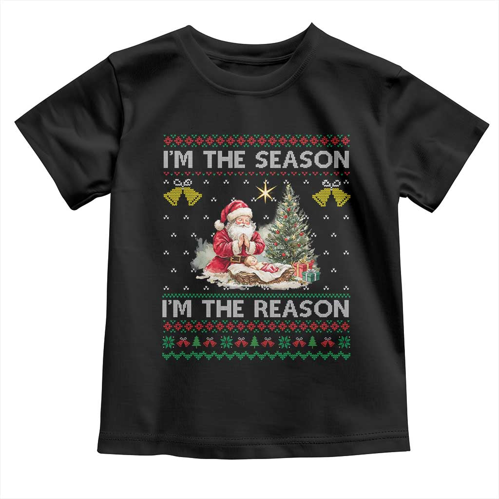 Jesus Christmas Toddler T Shirt Santa With Jesus Baby Reason Xmas - Wonder Print Shop