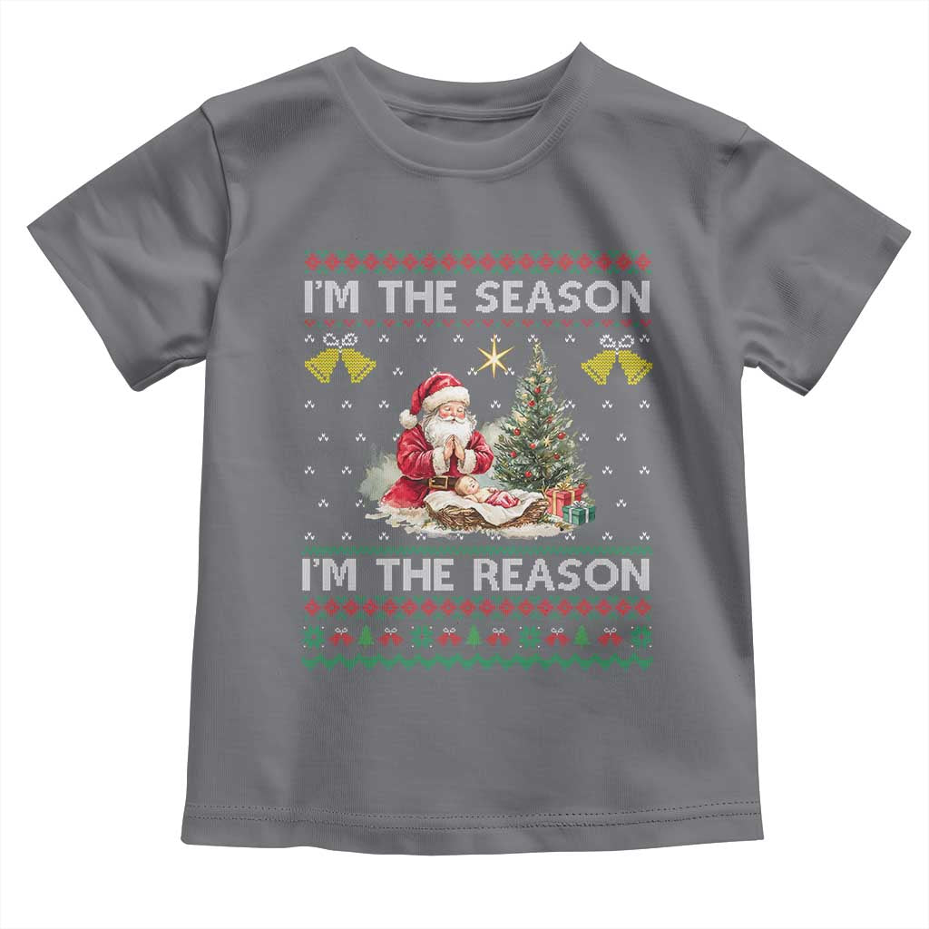 Jesus Christmas Toddler T Shirt Santa With Jesus Baby Reason Xmas - Wonder Print Shop