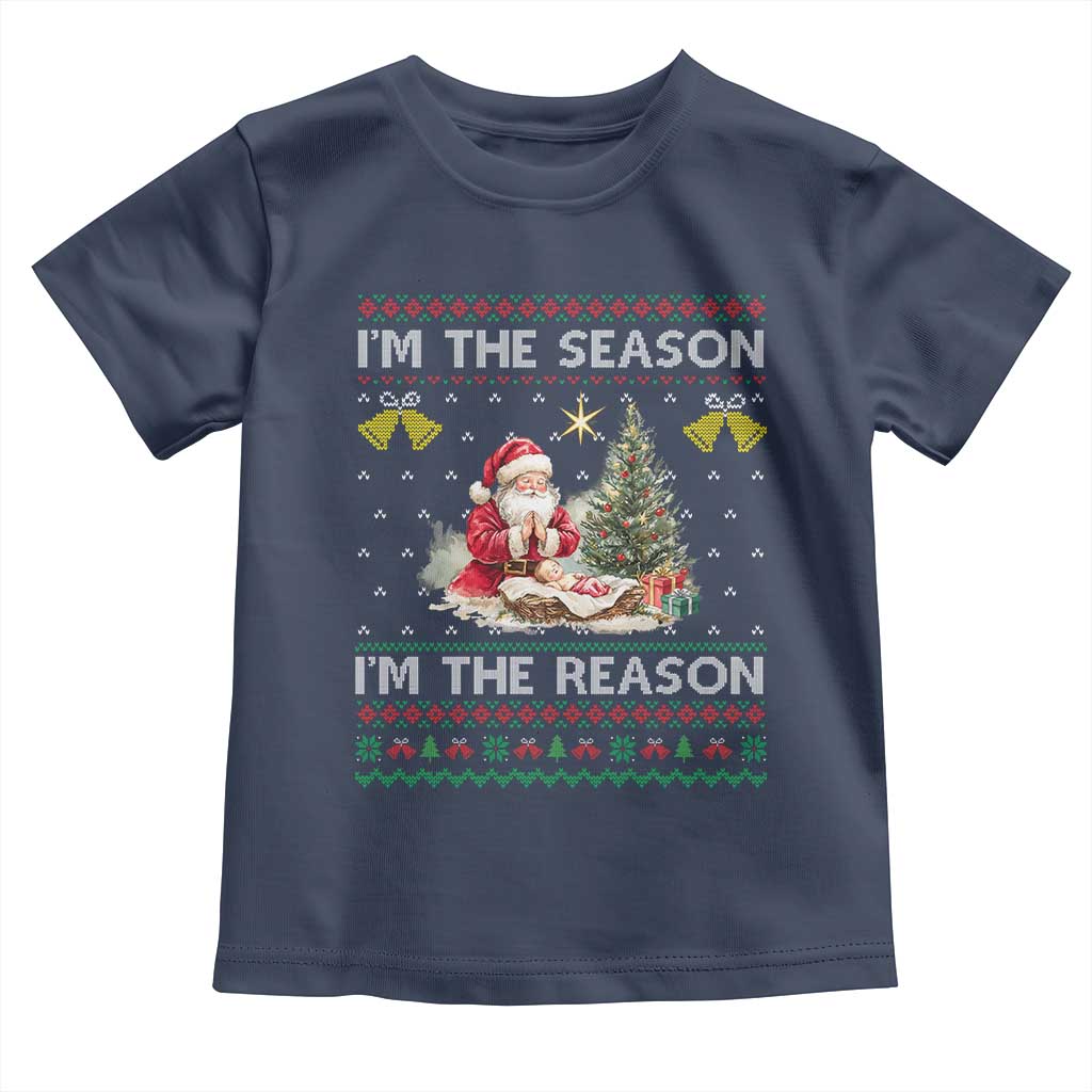 Jesus Christmas Toddler T Shirt Santa With Jesus Baby Reason Xmas - Wonder Print Shop