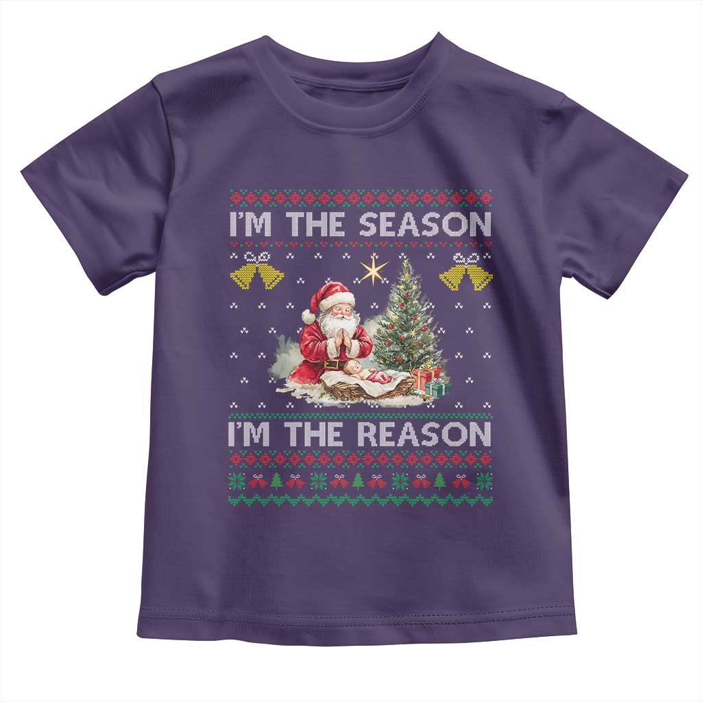 Jesus Christmas Toddler T Shirt Santa With Jesus Baby Reason Xmas - Wonder Print Shop