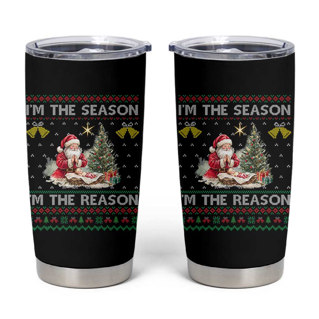 Jesus Christmas Tumbler Cup Santa With Jesus Baby Reason Xmas - Wonder Print Shop