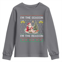 Jesus Christmas Youth Sweatshirt Santa With Jesus Baby Reason Xmas - Wonder Print Shop