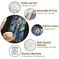 Virgin Mary Starry Night Throw Blanket Mother of Christ Catholic - Wonder Print Shop