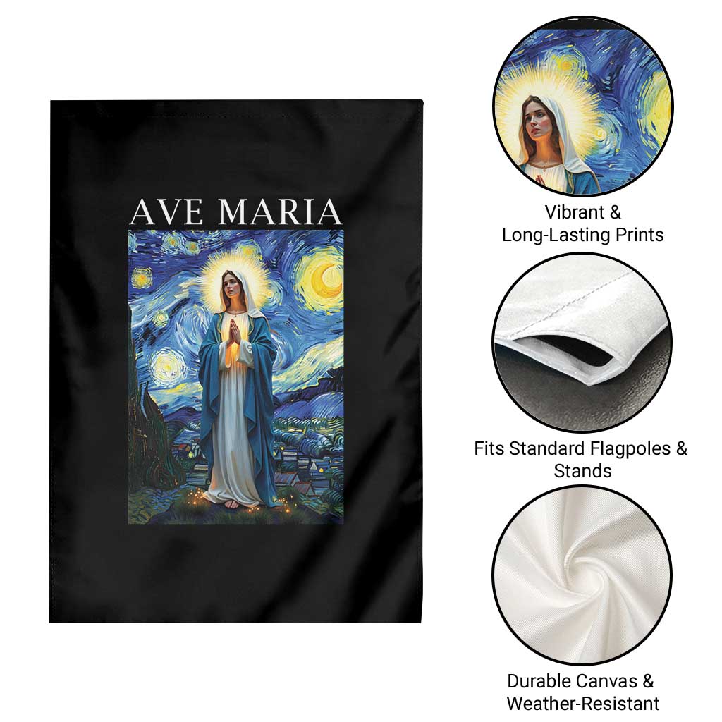 Virgin Mary Starry Night Garden Flag Mother of Christ Catholic - Wonder Print Shop