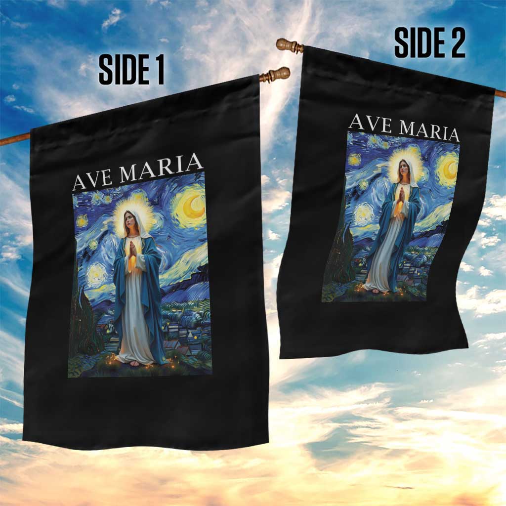 Virgin Mary Starry Night Garden Flag Mother of Christ Catholic - Wonder Print Shop