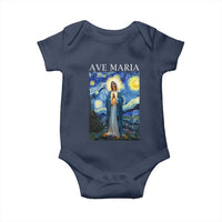 Virgin Mary Starry Night Baby Onesie Mother of Christ Catholic - Wonder Print Shop