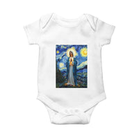 Virgin Mary Starry Night Baby Onesie Mother of Christ Catholic - Wonder Print Shop