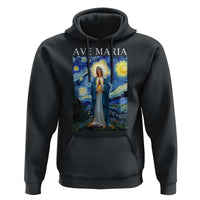 Virgin Mary Starry Night Hoodie Mother of Christ Catholic - Wonder Print Shop