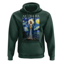 Virgin Mary Starry Night Hoodie Mother of Christ Catholic - Wonder Print Shop