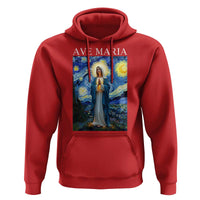 Virgin Mary Starry Night Hoodie Mother of Christ Catholic - Wonder Print Shop