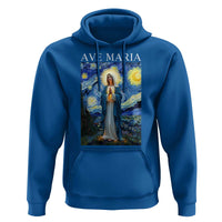 Virgin Mary Starry Night Hoodie Mother of Christ Catholic - Wonder Print Shop