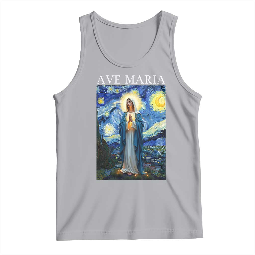 Virgin Mary Starry Night Tank Top Mother of Christ Catholic - Wonder Print Shop
