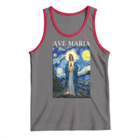 Virgin Mary Starry Night Tank Top Mother of Christ Catholic - Wonder Print Shop
