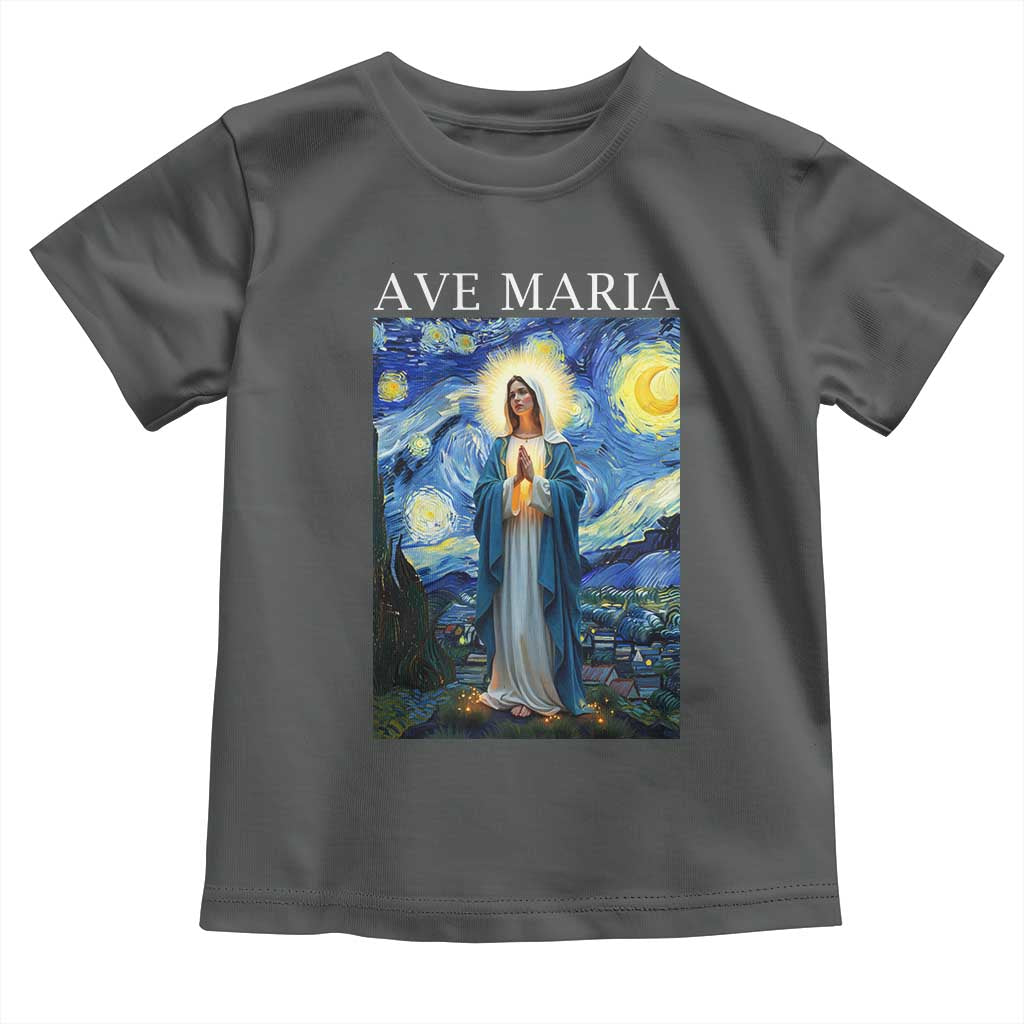 Virgin Mary Starry Night Toddler T Shirt Mother of Christ Catholic - Wonder Print Shop