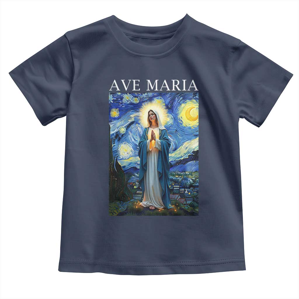 Virgin Mary Starry Night Toddler T Shirt Mother of Christ Catholic - Wonder Print Shop