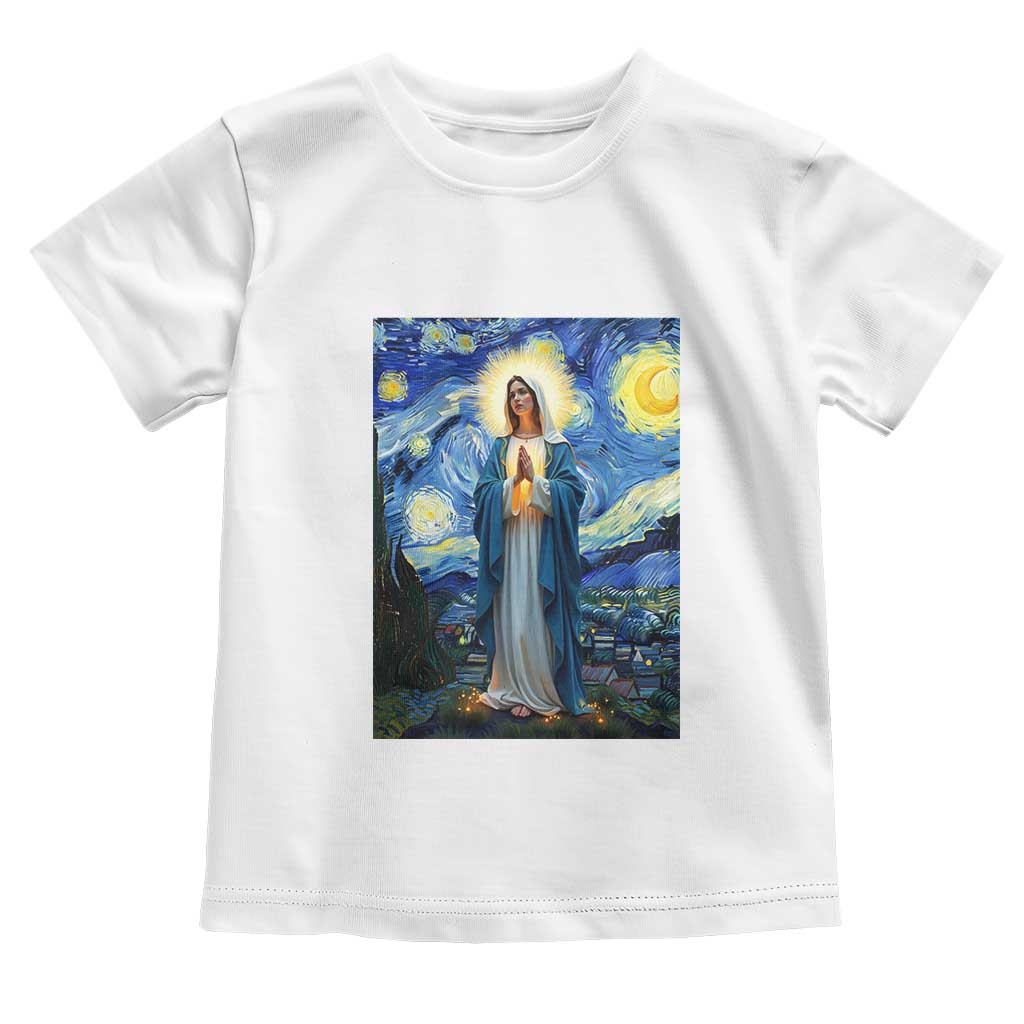 Virgin Mary Starry Night Toddler T Shirt Mother of Christ Catholic - Wonder Print Shop