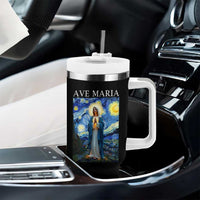 Virgin Mary Starry Night Tumbler With Handle Mother of Christ Catholic - Wonder Print Shop
