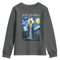 Virgin Mary Starry Night Youth Sweatshirt Mother of Christ Catholic - Wonder Print Shop