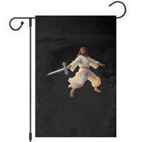 Funny Fencing Jesus Garden Flag Combat Sport Christan Lover - Wonder Print Shop