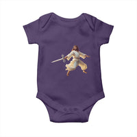 Funny Fencing Jesus Baby Onesie Combat Sport Christan Lover - Wonder Print Shop