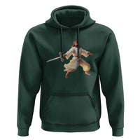 Funny Fencing Jesus Hoodie Combat Sport Christan Lover - Wonder Print Shop