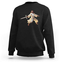 Funny Fencing Jesus Sweatshirt Combat Sport Christan Lover - Wonder Print Shop