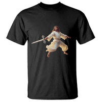 Funny Fencing Jesus T Shirt Combat Sport Christan Lover - Wonder Print Shop