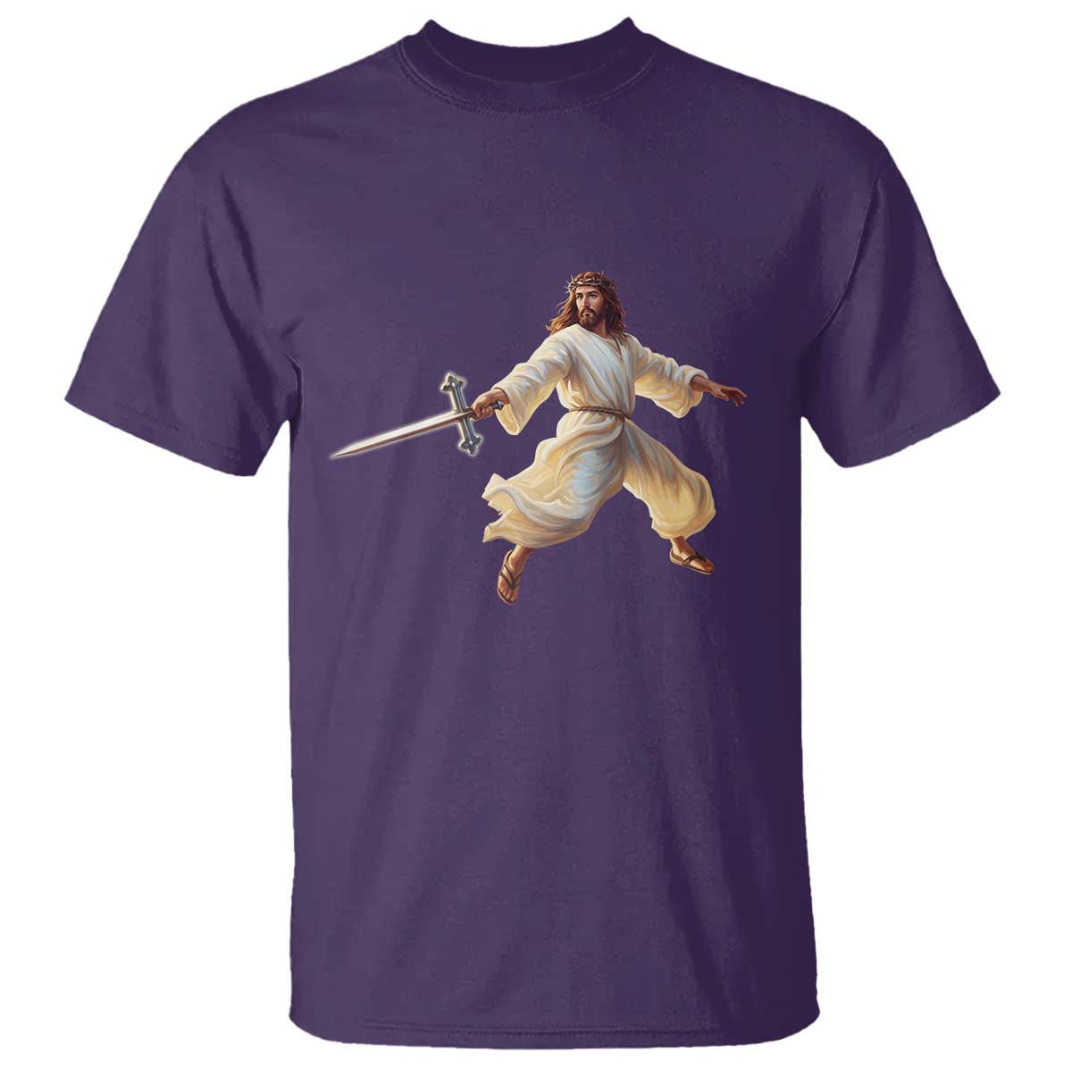 Funny Fencing Jesus T Shirt Combat Sport Christan Lover - Wonder Print Shop