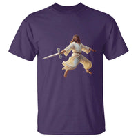 Funny Fencing Jesus T Shirt Combat Sport Christan Lover - Wonder Print Shop