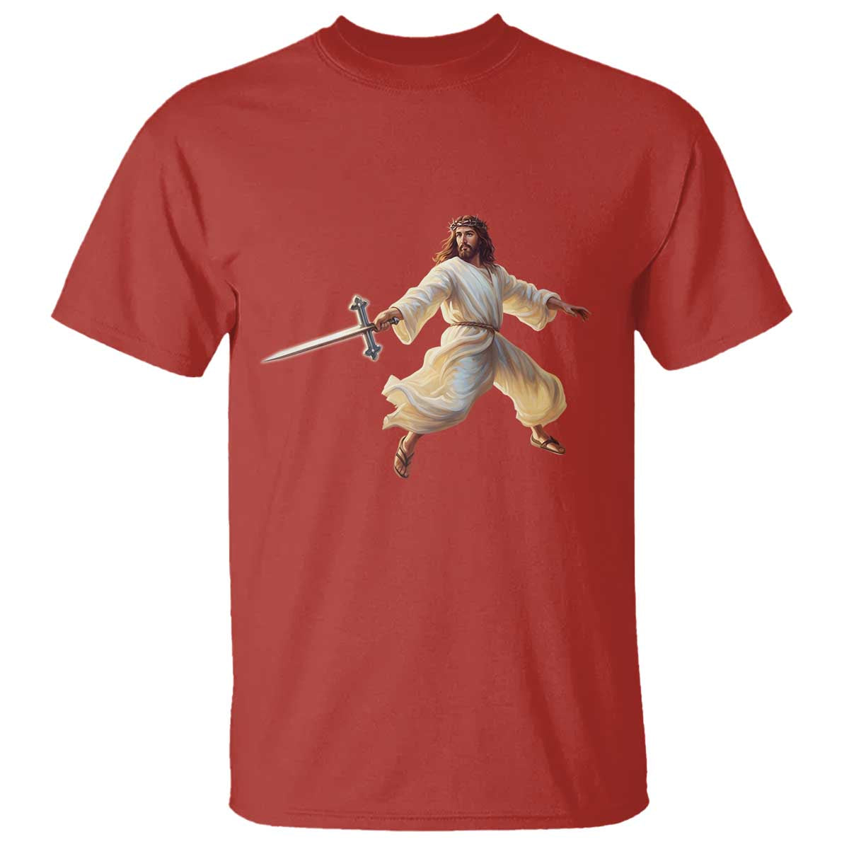 Funny Fencing Jesus T Shirt Combat Sport Christan Lover - Wonder Print Shop