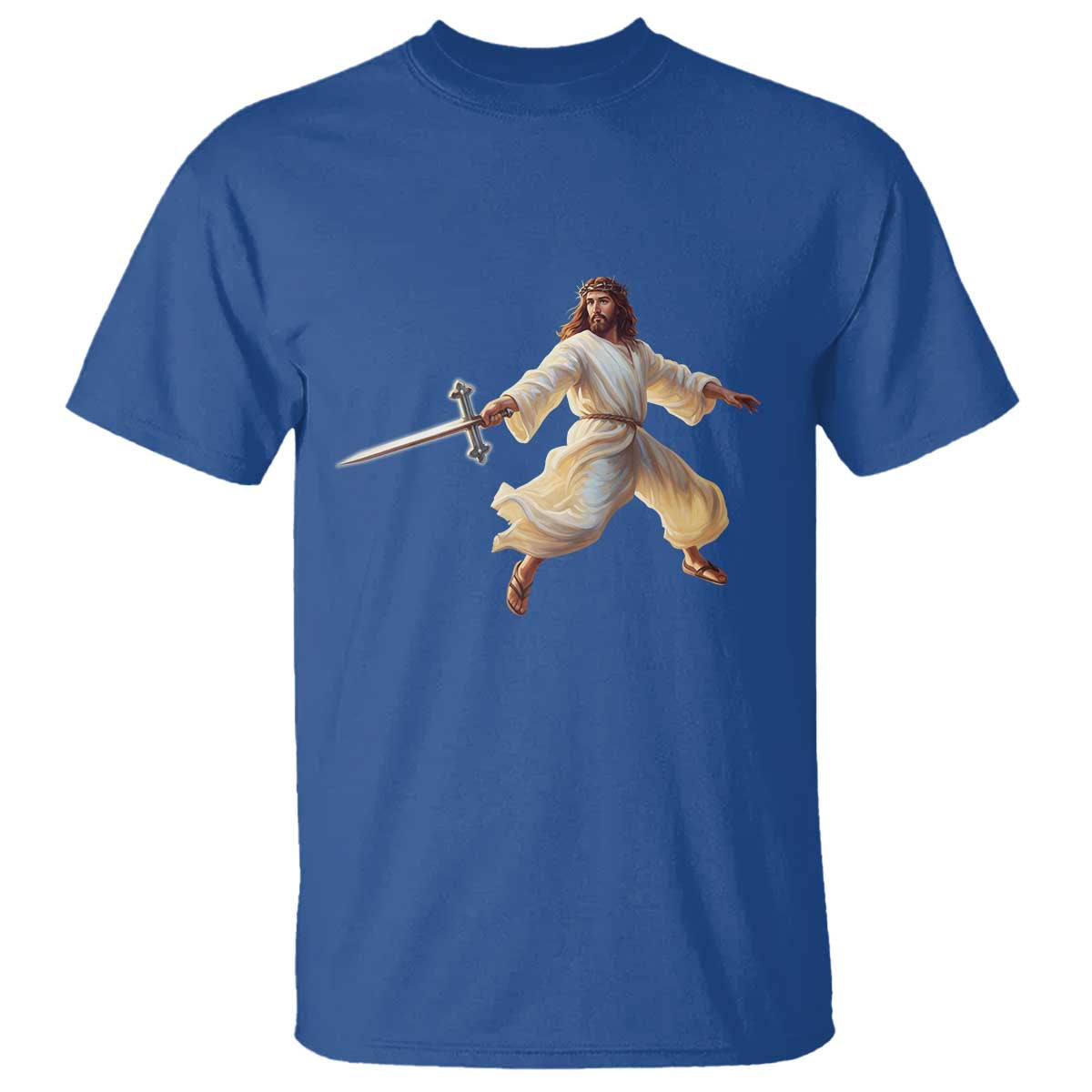 Funny Fencing Jesus T Shirt Combat Sport Christan Lover - Wonder Print Shop