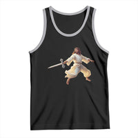 Funny Fencing Jesus Tank Top Combat Sport Christan Lover - Wonder Print Shop