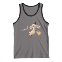 Funny Fencing Jesus Tank Top Combat Sport Christan Lover - Wonder Print Shop
