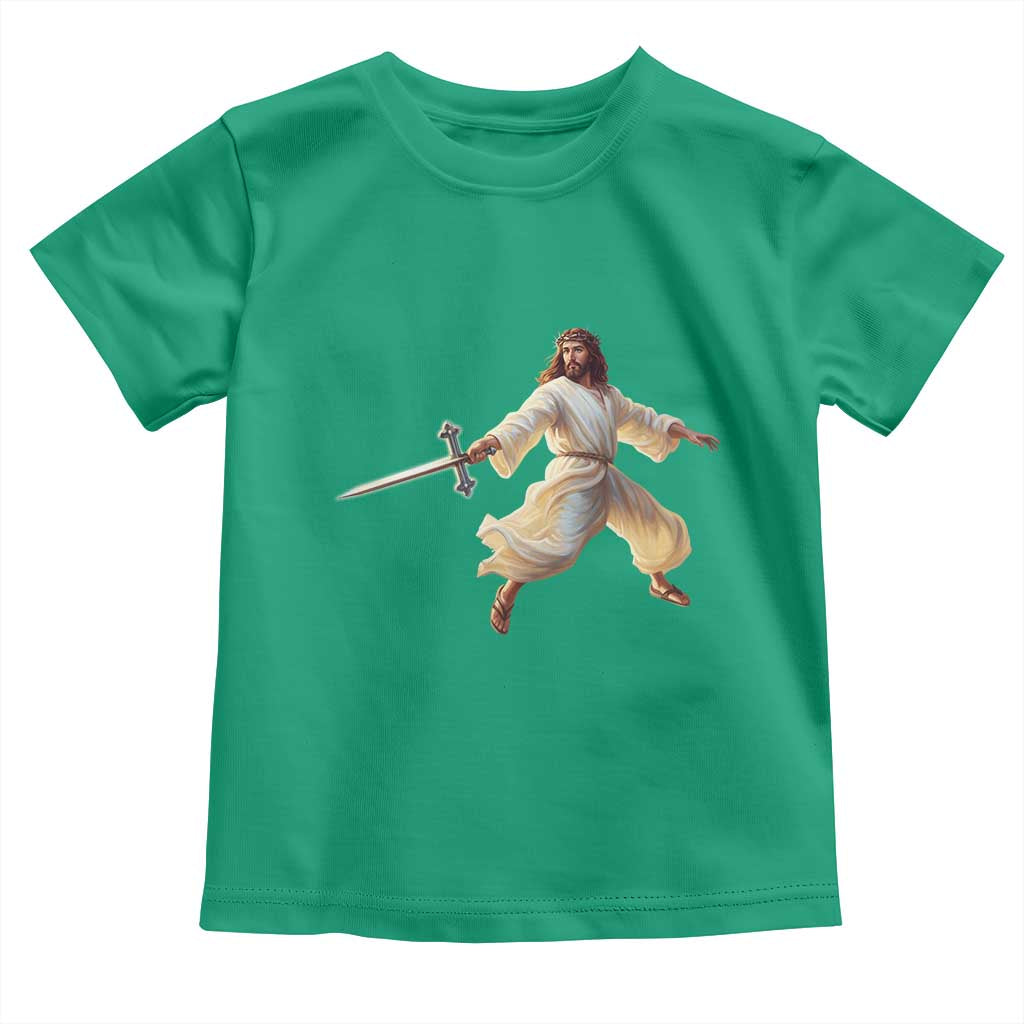 Funny Fencing Jesus Toddler T Shirt Combat Sport Christan Lover - Wonder Print Shop