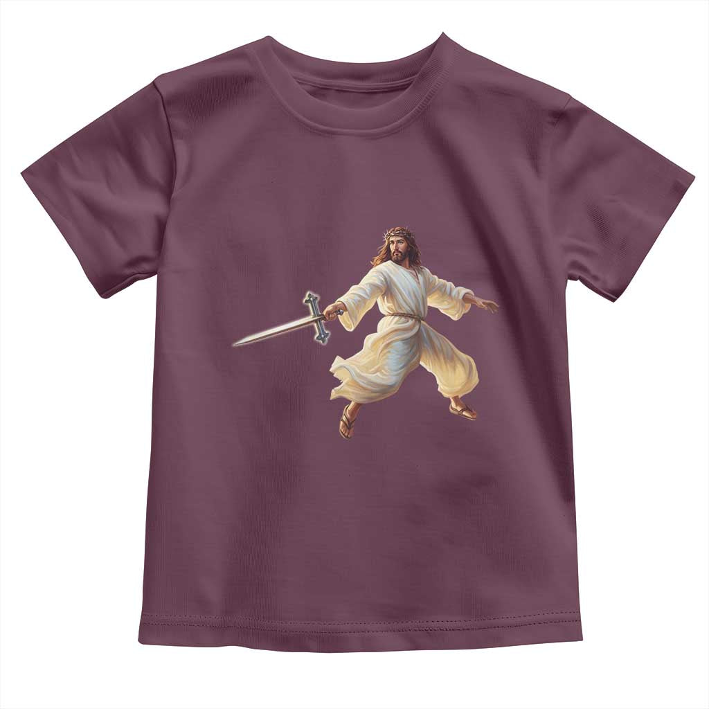 Funny Fencing Jesus Toddler T Shirt Combat Sport Christan Lover - Wonder Print Shop