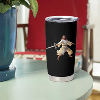 Funny Fencing Jesus Tumbler Cup Combat Sport Christan Lover