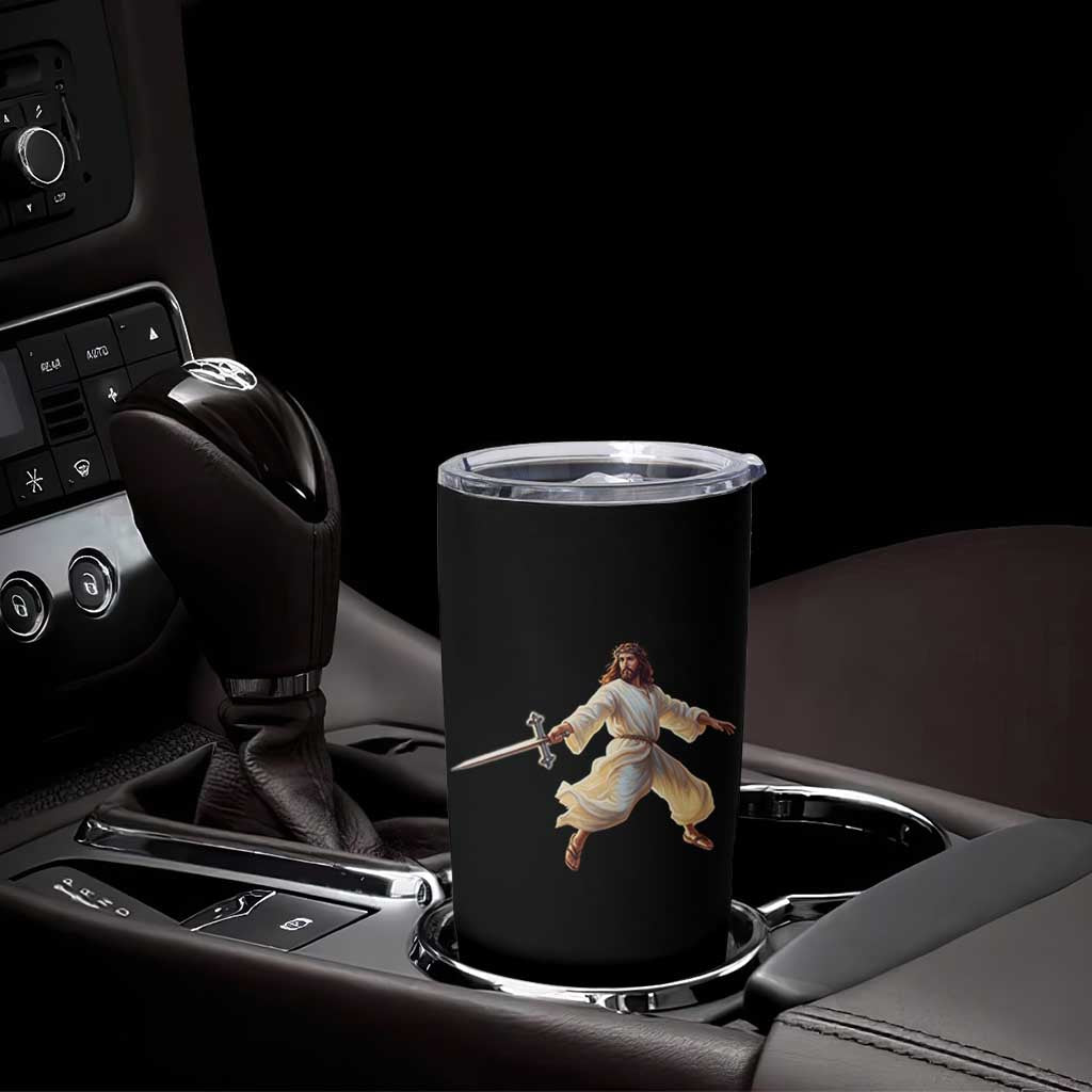 Funny Fencing Jesus Tumbler Cup Combat Sport Christan Lover