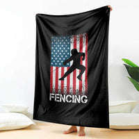 American Flag Fencing USA Patriotic Throw Blanket - Wonder Print Shop