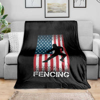 American Flag Fencing USA Patriotic Throw Blanket - Wonder Print Shop