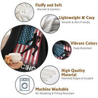 American Flag Fencing USA Patriotic Throw Blanket - Wonder Print Shop