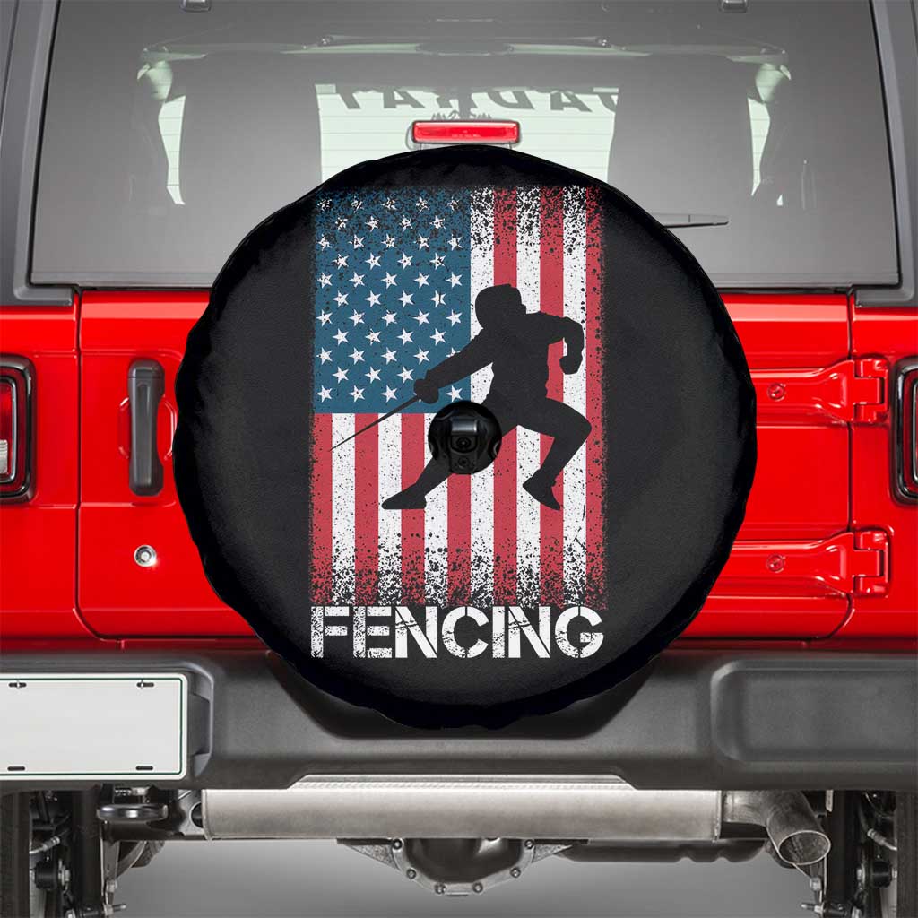 American Flag Fencing USA Patriotic Spare Tire Cover - Wonder Print Shop