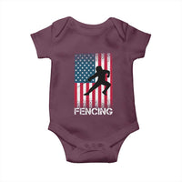 American Flag Fencing USA Patriotic Baby Onesie - Wonder Print Shop