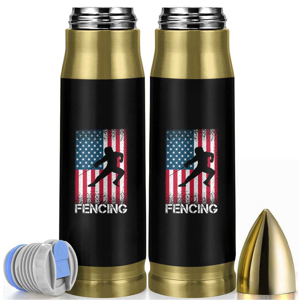 American Flag Fencing USA Patriotic Bullet Tumbler