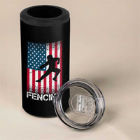 American Flag Fencing USA Patriotic 4 in 1 Can Cooler Tumbler