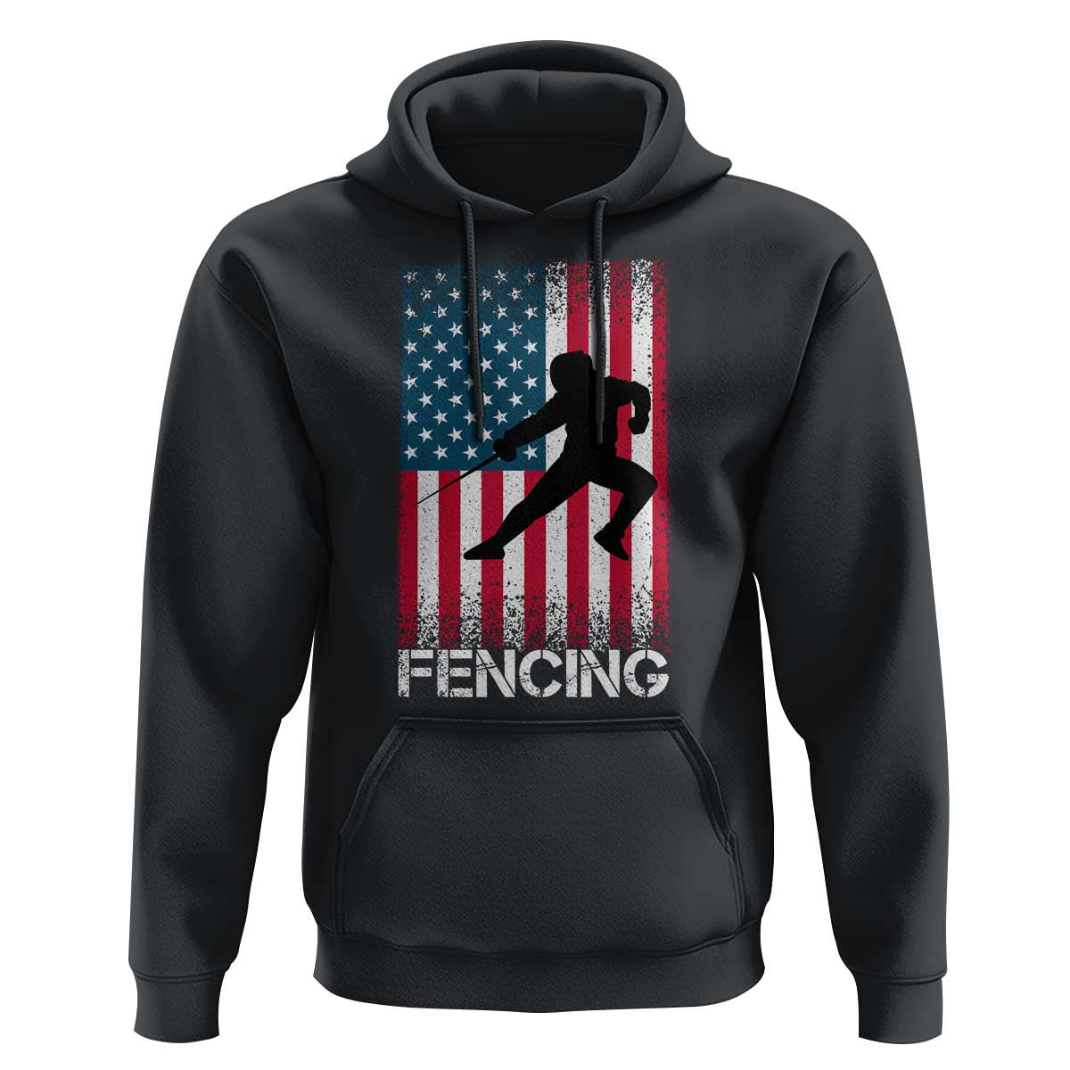 American Flag Fencing USA Patriotic Hoodie - Wonder Print Shop