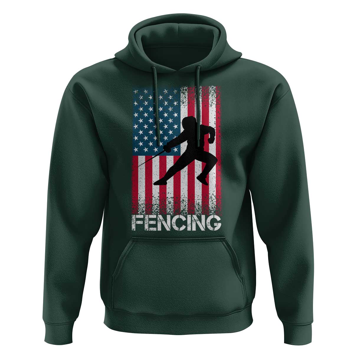 American Flag Fencing USA Patriotic Hoodie - Wonder Print Shop