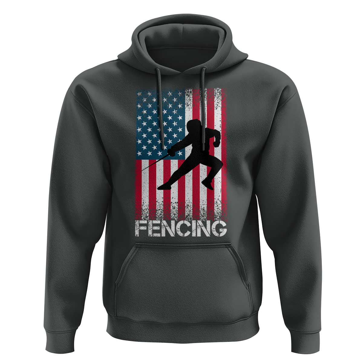 American Flag Fencing USA Patriotic Hoodie - Wonder Print Shop