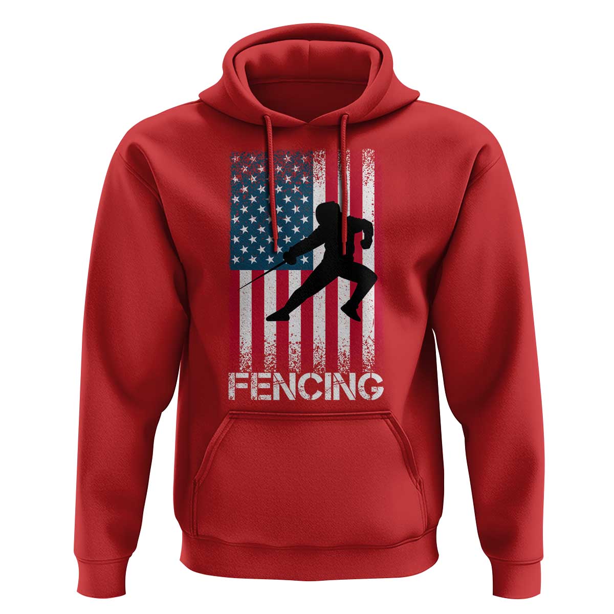 American Flag Fencing USA Patriotic Hoodie - Wonder Print Shop